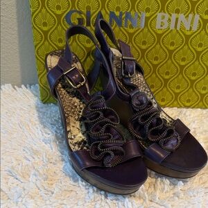 Gianni Bini Dark Purple Platform Sandals